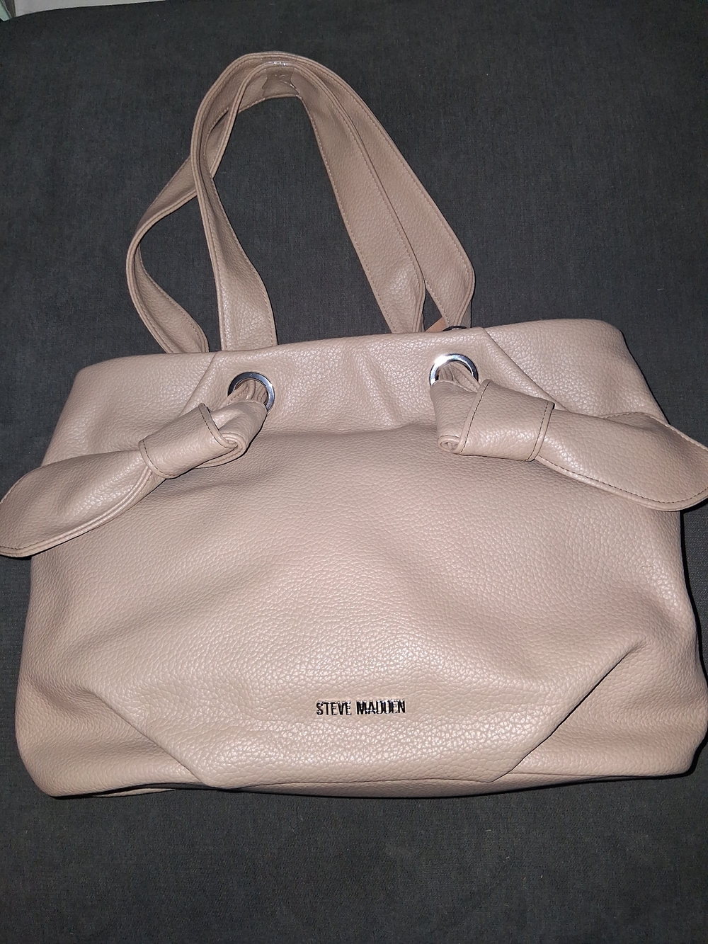 Steve Madden Beige Leather Tote Bag